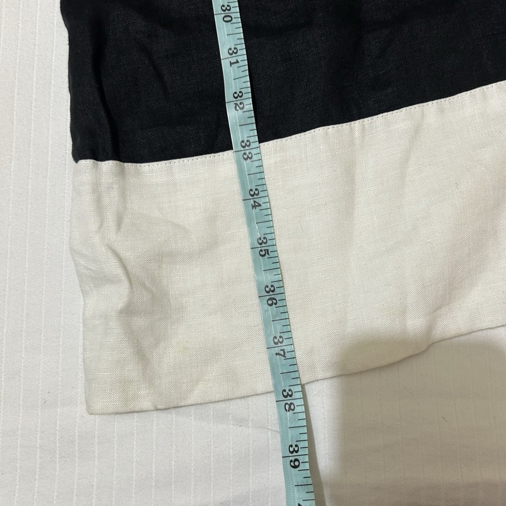 J. Jill 100% Linen Dress XS Black‎ White Color block Sleeveless Pockets Travel - Picture 8 of 8